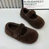 Sapatos Mary Jane estilosos e modernos para mulheres, nova coleção outono/inverno 2026, versáteis, confortáveis, que aumentam a altura, forrados com fleece, sapatos quentes de algodão, sapatos fofinhos