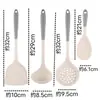 Espátula de Silicona para Cocinar para Uso Doméstico, Específica para Sartenes Antiadherentes, Resistente a Altas Temperaturas, Cuchara de Cocina, Cuchara para Sopa, Espátula, Juego de Utensilios de Cocina de Grado Alimenticio, Longitud Extendida