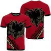 Camiseta Casual Unissex de Manga Curta, Estilo Novo, Transfronteiriça, Impressa em 3D, com Bandeira e Emblema Nacional da Albânia - Fonte de Suprimento