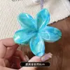 Grampo de Cabelo Flor de Frangipani com Padrão de Mármore Coreano 8cm Grampo Bauhinia Grampo Tubarão Penteado para Mulheres