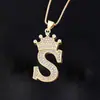 Collar con Letra para Mujer Collar con Corona Colgante de Letra Chapado en Oro con Cadena Joyería de Letras Joyería de Moda Venta al por Mayor