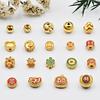 Accesorios para Joyería de Plata de Ley 925 Chapados en Oro Cuentas Moneda Yuanbao Espaciadores Cuentas Estrella Accesorios para Pulsera de Cuerda Hecha a Mano DIY