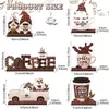 Adornos Decorativos de Madera Populares de Amazon para Cafeterías, Decoraciones de Mesa de Cocina de Gnomo Estilo Granja, Manualidades y Decoración