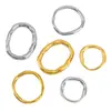 Colgante de anillo liso geométrico irregular de acero inoxidable transfronterizo minimalista, accesorio de joyería DIY chapado en oro de 18 quilates al vacío
