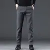 Pantalones Casuales de Negocios Ajustados de Moda, Nuevos para Primavera y Otoño, Simples para el Trabajo, Ligeramente Maduros, Capaces, Cómodos, Modernos para Hombre