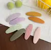 Pinza para el Cabello Ovalada Forma de Gota de Agua Tela de Lunares Estilo Coreano Pinzas para el Cabello de Color Sólido para Flequillo Lateral Pinza de Presión Pasador Accesorios para el Cabello Pin BB para Mujer
