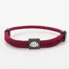Pulsera Trenzada de Cuerda de Milán Multicolor con Puntos Transfronteriza Loto Blanco Acero Inoxidable Negro Grabado de Letras Cuerda Trenzada Ajustable
