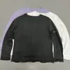 Camiseta de manga larga estilo minimalista con cuello Henry, nuevo modelo de otoño para mujer, corte holgado para uso diario, cuello redondo, top ligero y transpirable