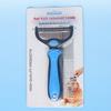 Peine para Mascotas Gato Perro de Pelo Largo Mascota Desenredador Peine de Acero Inoxidable Electroplateado Peine de Dientes Densos Peine de Fila Recta Traje