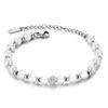 Pulsera INS estilo coreano nueva de acero de titanio con perlas joyería para mujer moda personalidad temperamento Joker accesorios de circonita al por mayor