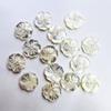Flor de concha tallada, disco blanco, concha de 8 mm, flor de cinco pétalos, cuentas sueltas, joyería, accesorios para tocados, materiales hechos a mano DIY