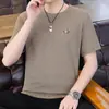 Camiseta de Manga Corta de Seda de Hielo para Hombre, Top Delgado Transpirable de Verano, Camiseta de Talla Grande, Camiseta de Manga Corta para Hombre