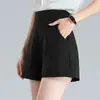 Pantalones Anchos de Cintura Alta, Ajustados y Versátiles para Mujer, Novedad Verano 2023, Blancos, Moda Casual, Shorts tipo Traje de Línea A