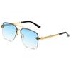 Nuevas gafas de sol cuadradas de doble haz 2023, gafas de sol de metal con cabeza de leopardo retro de moda para hombres y mujeres, gafas transfronterizas