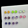 Clavo de Lengua de Aleación de Titanio F136 Clavo de Oreja Ojo de Gato con Goteo de Aceite de Colores Clavo de Labio Piercing Corporal de Titanio G23 Joyería Cabeza de Repuesto