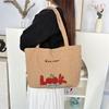 Nova Bolsa de Ombro Acolchoada em Formato de Coração Ins Bolsa Tote com Estampa de Cereja Desenho Animado Fofo Bolsa de Mão de Compras Feminina