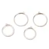 Acessórios para Joias DIY de Liga 35mm Círculo Vazado Prateado Pingente Único para Pendurar Brincos Estilo Coreano Acessórios para Brincos Material