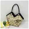 Bolsa de Axila da Moda deste Ano 2026 Nova Bolsa Feminina para o Início da Primavera Elegante Bolsa de Ombro com Lantejoulas Moderna Bolsa Transversal de Grande Capacidade