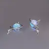 Brincos de Prata 925 Agulha Brilhante Estrela e Lua Borboleta para Mulheres Verão Fada Doce Fresco Elegante Brincos Brincos