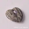 Pedra Bruta de Cristal Natural 2cm Formato de Coração Cravejado com Diamante Zircônia Safira Ametista Pedra Preciosa Acessórios para Joias DIY
