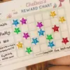 54 Pegatinas/Hoja Pegatinas de Estrella Holográfica 6 Colores Láser Smiley Estrella de Cinco Puntas Recompensa para Niños Pegatinas de Dibujos Animados
