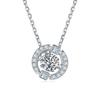 Plata S925 Chapado en Oro Blanco 0.5 Quilates Moissanita Corazón Latiente Colgante Cultivo Inteligente de Diamante Collar Clavícula