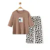 Pijama para Niños de Seda Helada Conjunto de Pantalón de Tres Cuartos para Niños Ropa Fresca para Casa para Niños Mayores y Estudiantes Niños Pequeños Ropa para Aire Acondicionado