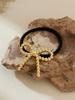 Anillo para el Pelo de Metal con Forma de Lazo Transfronterizo Nuevo Diseño de Nicho Lujo Ligero Tendón de Goma Cuerda para la Cabeza de Cola de Caballo Baja para Mujer