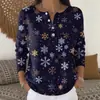 Sudadera de Punto con Cuello en V, Botones y Mangas Largas, Estilo Nuevo Transfronterizo, Otoño e Invierno, Suéter con Estampado de Moda Personalizado para Mujer