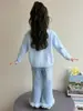 Conjunto de tres piezas de Elsa para niñas de comercio exterior, nuevo estilo coreano para el otoño de 2026, uniforme escolar Elsa, ropa infantil para dropshipping, moderno
