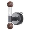Organizador de Almacenamiento de Gomas para el Cabello con Textura de Madera de Nogal, Ventosa, Montaje en Pared de Baño, Caja de Almacenamiento de Bandas Elásticas para Accesorios del Cabello, Gancho para Diademas
