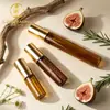 Botella de Vidrio con Bola Metálica Dorada 3ml 5ml 10ml Botella Recargable para Aceites Esenciales y Perfumes Botella con Bola Rodante para Crema de Ojos Portátil Cosméticos y Productos para el Cuidado de la Piel