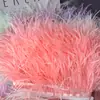 DIY tira de tela de plumas decorativa borla ribete de tela de pluma de avestruz vestido de noche de escenario traje de baile borde de falda accesorios de ropa encaje