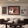 Galeria de Arte Qiao Jia Impressão Artística Giclée de um Leopardo em um Grande Estilo Vintage para Sala de Estar Pintura Decorativa, Arte para Pendurar na Parede de Fundo do Sofá