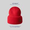 Gorro de punto de pelo de conejo para otoño e invierno, gorro pequeño de lana que estiliza el rostro para mujer, gorro simple de pareja engrosado, todo a juego, protección para los oídos, gorro para el frío para hombre