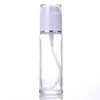 Frasco de Loção de Vidro com Cabeça de Bomba Pressora, Frasco Dispensador de Essência, Frasco Spray Transparente com Tampa, Frasco Selado para Amostra Cosmética