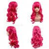 Descendentes 5 Wonderland Maligno Seda de Alta Temperatura Rosa Longa Cacheada Peruca Europeia e Americana Figurino de Palco Comércio Exterior Fonte Transfronteiriça