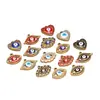 Acero Inoxidable Oro 18K Corazón con Goteo de Aceite Ojo de Piedra de Strass Colgante DIY Moda Collar Pulsera Accesorios para Ropa Venta al por Mayor