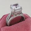 Sheinebay anillo de princesa topacio cuadrado con incrustaciones más vendido nuevo anillo chapado en diamantes completo economía de comercio electrónico r5396