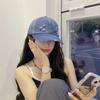 Gorra de moda vintage para mujer con cara visible, pequeña sombrilla, gorra vaquera azul, gorra de béisbol coreana lavada con cara grande para hombre.