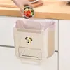 Cubo de basura de cocina color crema, Contenedor de residuos doméstico para colgar en la puerta del armario y la pared, Papelera plegable para baño, Hecho a medida