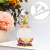 15ml Botella de Vidrio para Aceite Esencial de Perfume Estilo Retro Nuevo Flor Pintada Incrustada Color Esmalte Portátil de Gama Alta