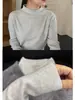 Suéter Básico de Manga Larga Klein Blue de Moda para Mujer con Cuello Alto Medio para Otoño e Invierno, Top de Punto de Alta Gama para Vestir en Capas