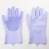 Luvas de Silicone Luvas de Borracha para Lavar Luvas de Silicone Domésticas Lavar Louça Cozinha Lavar Louça Luvas para Banho de Animais