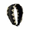 Moda Vintage Estilo Étnico Cuadrado Color Contrastante Diadema Ancho Pinza para el Cabello Todo-partido Geométrico Trenzado Presionado Diadema para el Cabello Tocado para Mujer