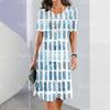Vestido de Verão Feminino Moda Harajuku Meninas Sexy Listrado Estampa 3D Vestido Tubinho