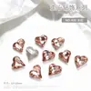 Acessórios para Nail Art: Strass com Base Pontuda, Strass Irregulares Brancos Transparentes em Formato de Coração, Strass Coloridos Grandes Irregulares em Formato de Coração, e Outros Acessórios de Decoração de Unhas Vestíveis com Formatos Únicos