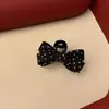 Presilha de Cabelo Laço de Bolinhas Preto e Branco Estilo Francês para Mulheres, Pente Vintage para Coque, Elegante Presilha para Meio Preso ou Rabo de Cavalo Alto