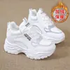 Zapatos Torre con Forro de Polar que Aumentan la Altura para Mujer Otoño e Invierno Suela Gruesa Bloques de Color Zapatos Casuales Ligeros y Cómodos Tenis Deportivos para Estudiantes