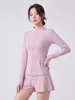Ropa de Yoga para Mujer Chaqueta Adelgazante que Ceñe la Cintura Cintura Pequeña Transpirable Amigable con la Piel Versátil Orejas de Gato Antifricción Bolsillos Laterales
